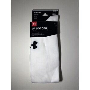 Under Armour UA Soccer Cushion OTC Socks White Black Size Medium 1 Pair
